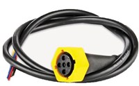 5 pinns bajonett kontakt m. 2m kabel for baklys, GUL V.side